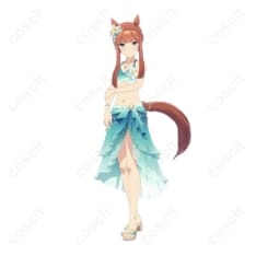 高再現のウマ娘 サイレンススズカ波間のエメラルド水着。軽やかで着脱簡単、撮影とイベントに最適 - 1枚目の画像（サムネイル）