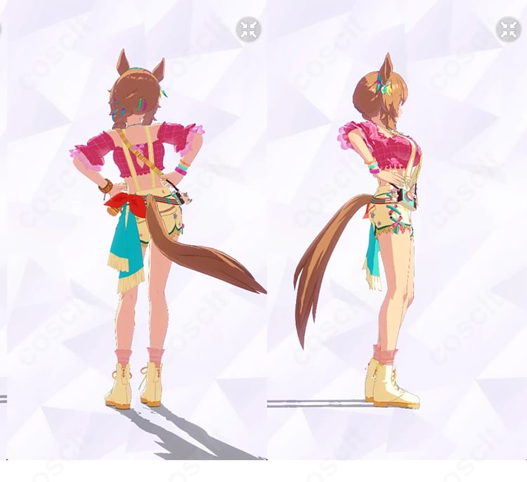 タイキシャトル Bubblegum☆Memories 勝負服の背面と右側面が分かる商品写真。背面ディテールと着用ラインを確認可能。