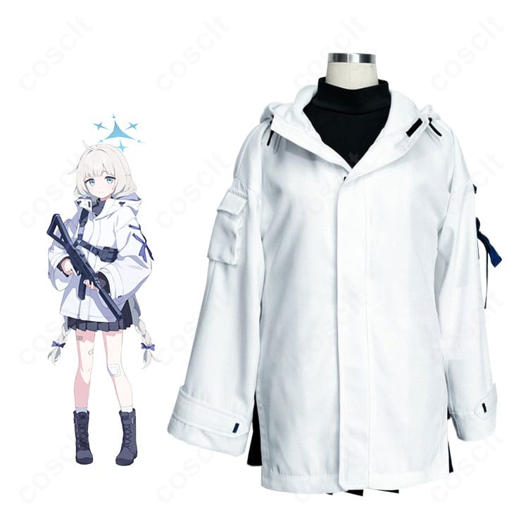 立木マイアのキャラクターイメージと学園制服コスプレ一式の着用イメージ