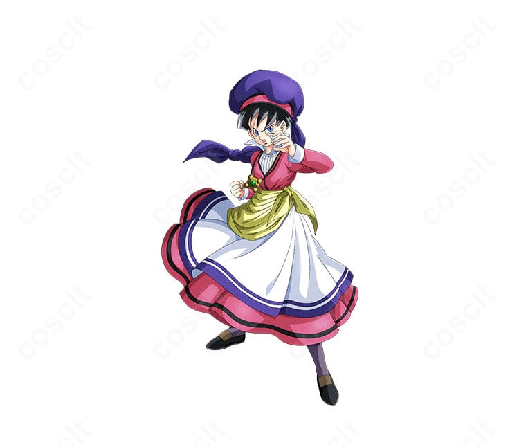 ビーデル（ナタデ村の姿）の全身コスプレ衣装を着用した人物画像