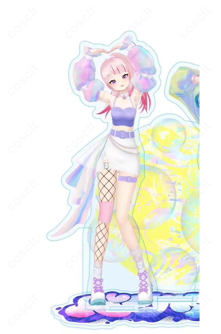 HIMEHINA 田中ヒメ バブリン衣装のフルセット着用イメージ（パフスリーブ、スカート、ベルト、ニーパッド、チョーカー）