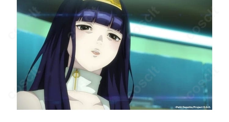 首元のデザインと装飾のアップ。夕里子らしい上品な雰囲気を強調するネックまわりの仕立て