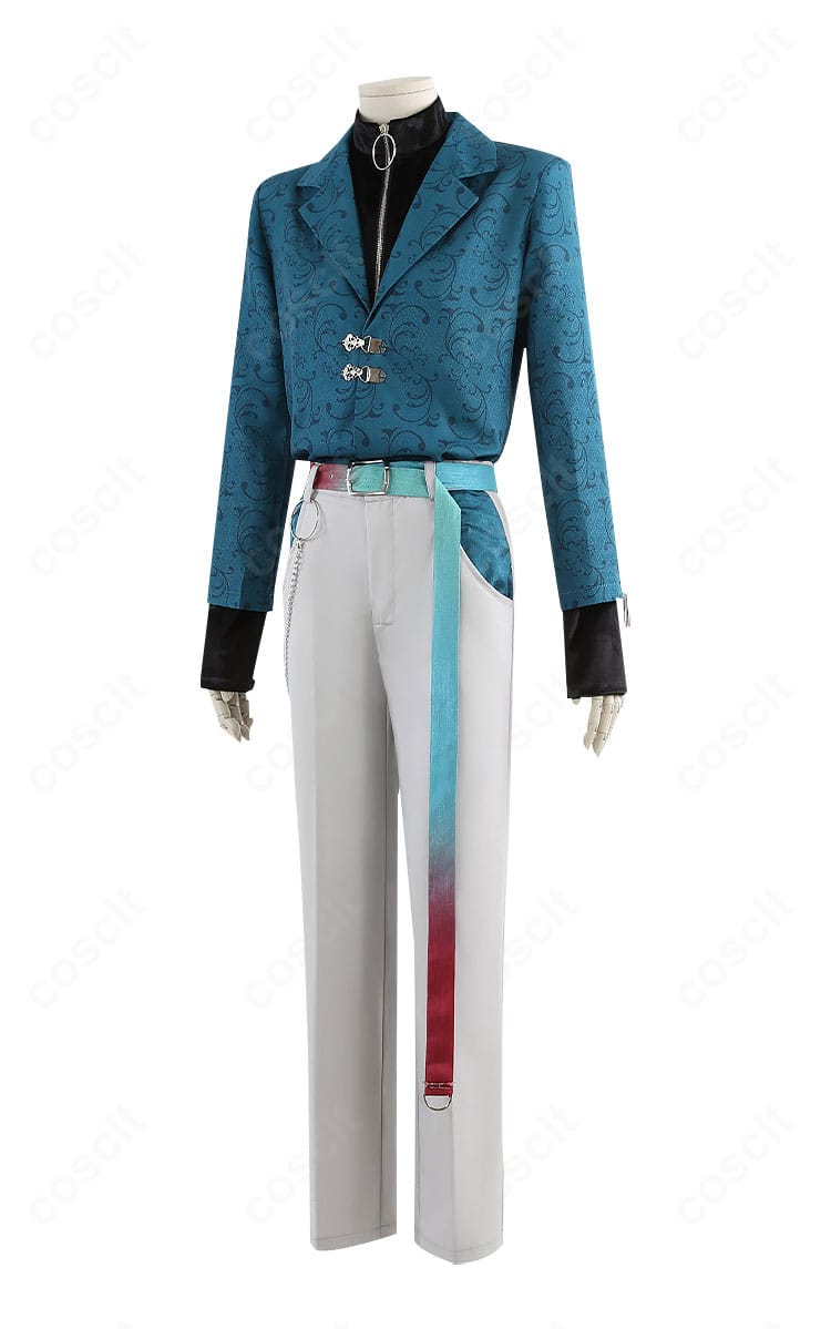 左側面ディテール：袖口のカッティングとベルト位置