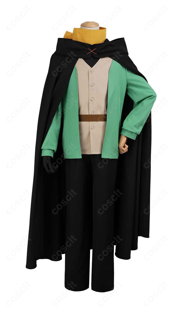 ナツキ・スバル新衣装コスプレの正面全体。コートの直線的シルエットと落ち着いた配色が分かる