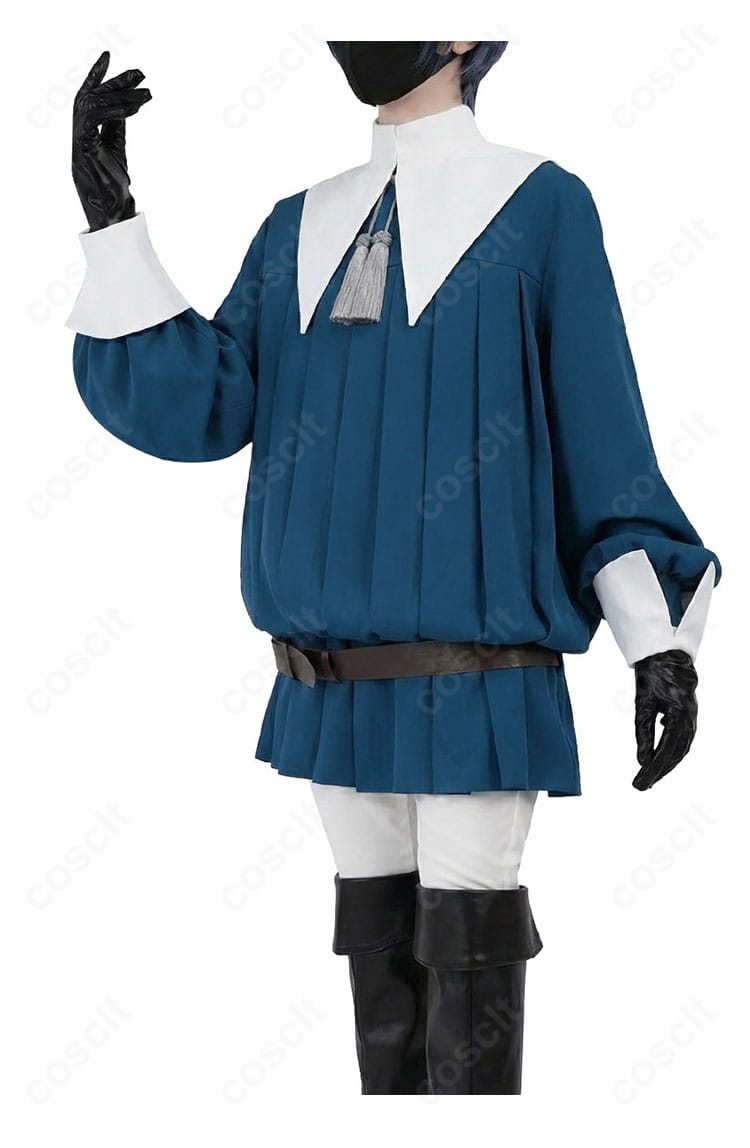 黒執事 シエル衣装の左側ディテール。つけ襟の重なりと首飾りの配置を確認できる角度。