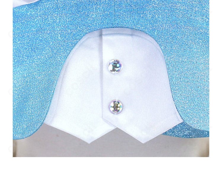 トップス前面の留め飾りディテール（装飾の配置バランス）