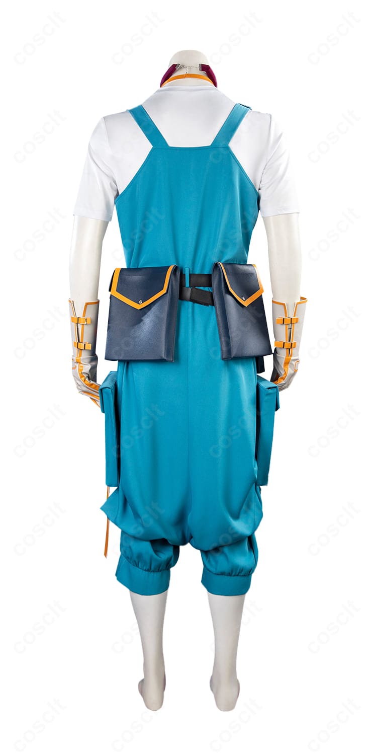 背面の装飾ディテール（バックベルト、ポーチ、配色ライン）