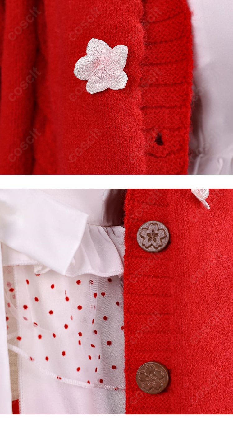 前立てボタンの意匠と配列のクローズアップ