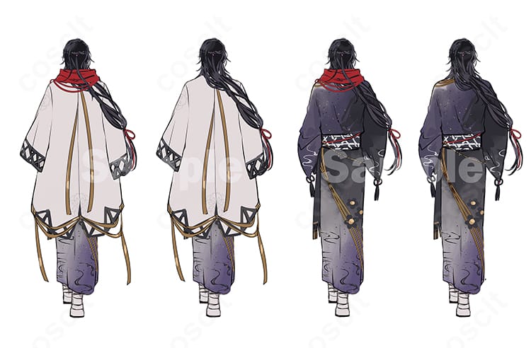 ヴェザリウス・バンデージ 和装コスプレ衣装の背面画像｜はだけ防止の安定構造と落ち感のある背面ライン