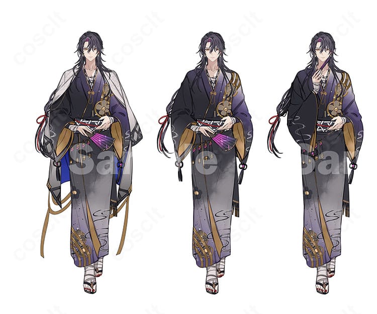 ヴェザリウス・バンデージ 和装コスプレ衣装の正面全身画像｜クールな直線シルエットと合わせ固定で映えるデザイン