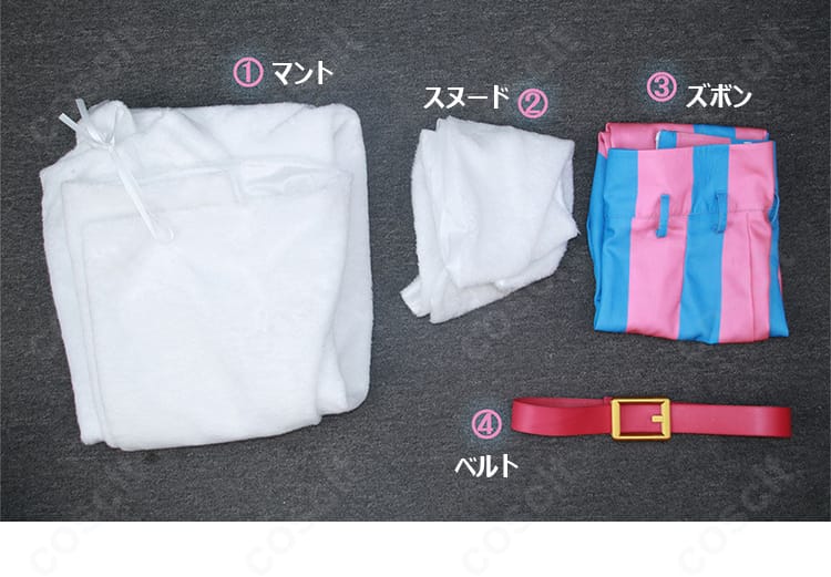 トニートニー・チョッパー エルバフ編コスプレのセット内容一式(マント・スヌード・ズボン・ベルト)