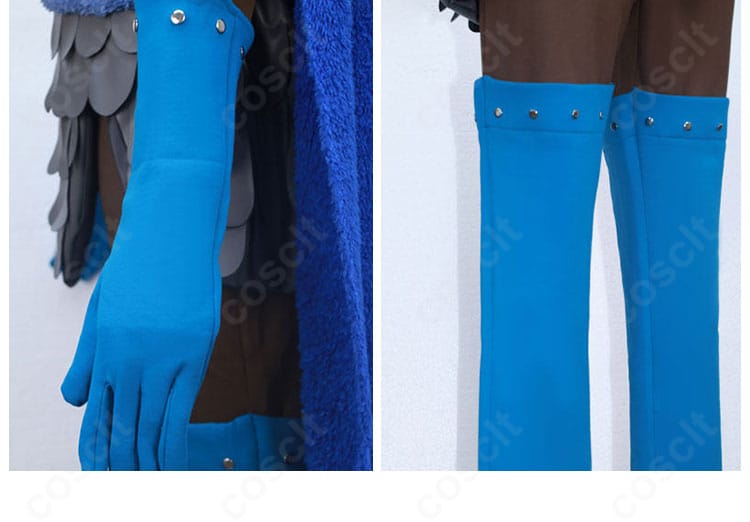 手袋とズボン装飾のコーディネート例・質感