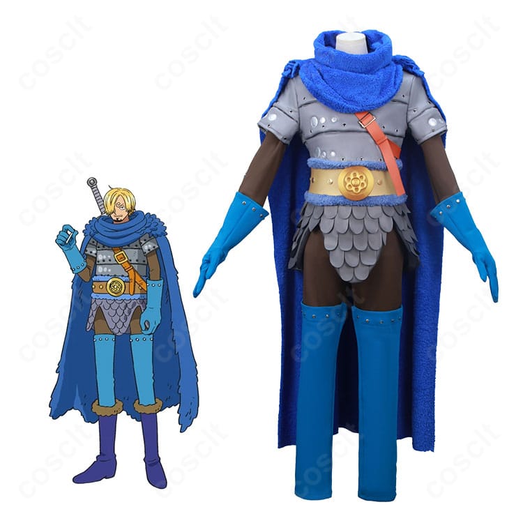 ワンピース サンジ エルバフ編バイキング風コスプレ一式を着用した全身イメージ
