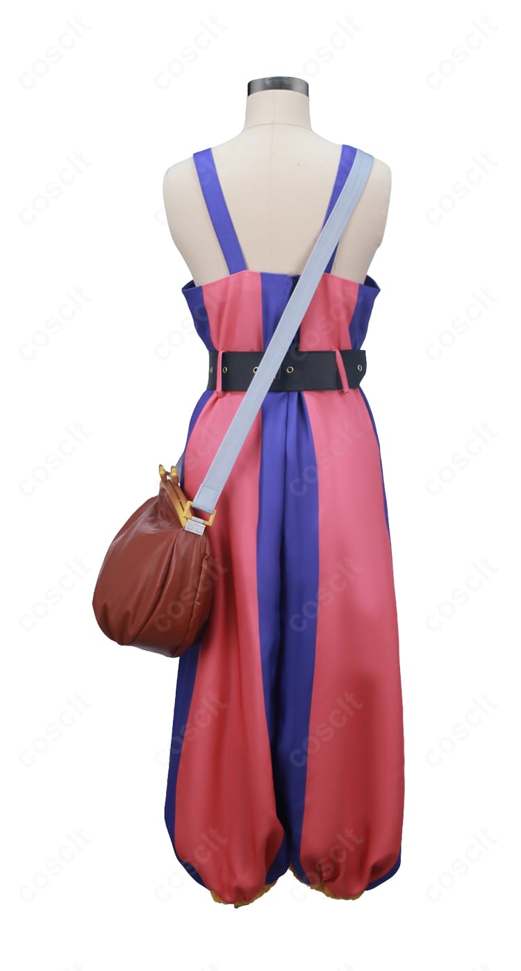 ウソップ エルバフ編コスプレ衣装の背面全体(ストラップ配置と腰飾り)