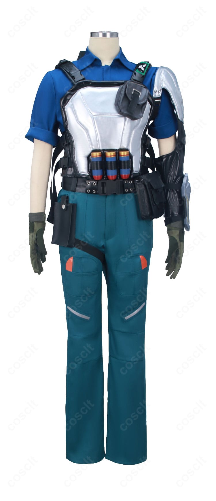 ブリムストーン衣装の正面全体。ベスト・ベルト・ズボンのシルエットが分かる画像