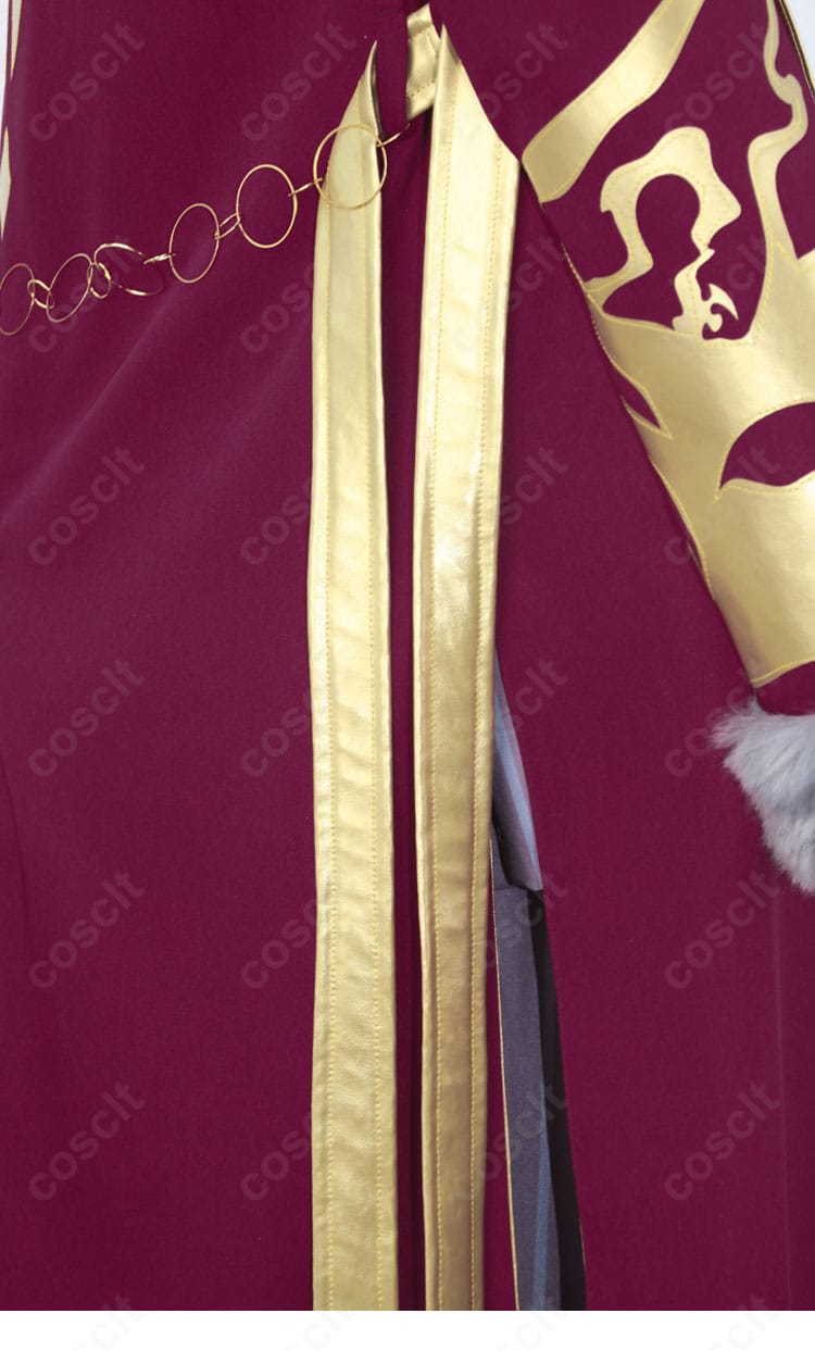 外套の系帯ディテールと結び位置のアップ