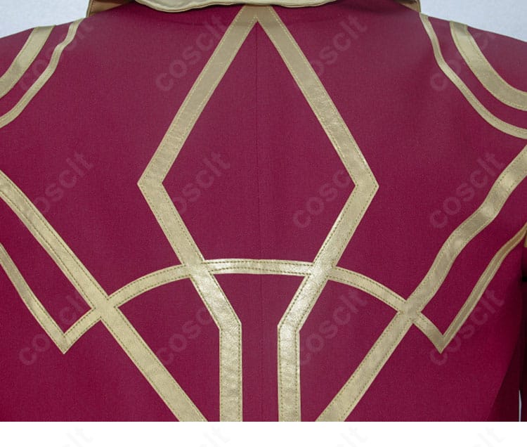 背肩部の装飾プレートとステッチの拡大