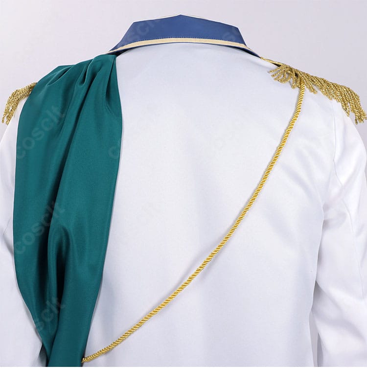 レナート・ディ・ルビーニ衣装の背肩部分と肩線のステッチ・装飾ディテール