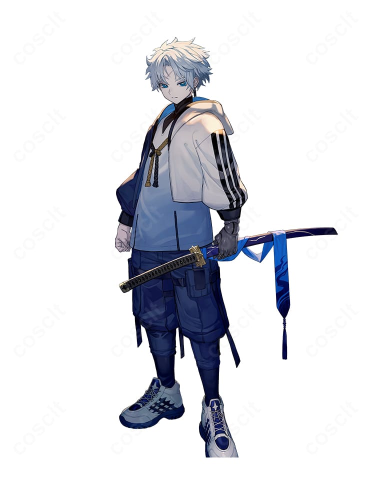 Fate/Grand Order 藤堂平助 第一段階のコスプレ衣装一式を着用した全身イメージ。ハリ感あるシルエットとズレにくい付属品が特徴。