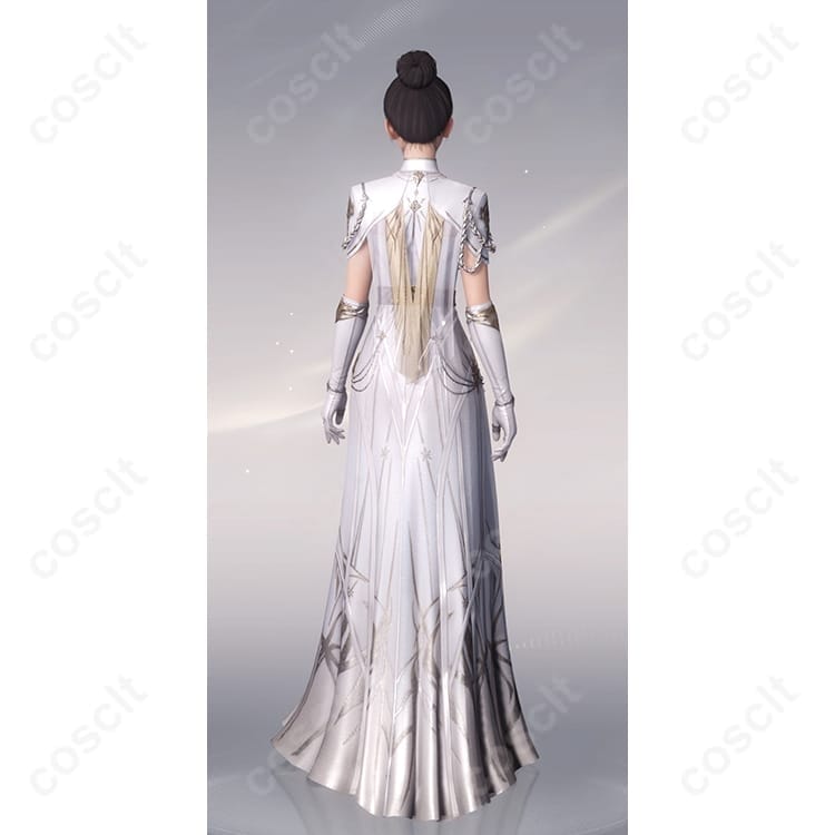 恋と深空 主人公 銀河の讃歌 白ドレス高再現コスプレ 衣装一式で上品に映える着用感 - 2枚目の画像