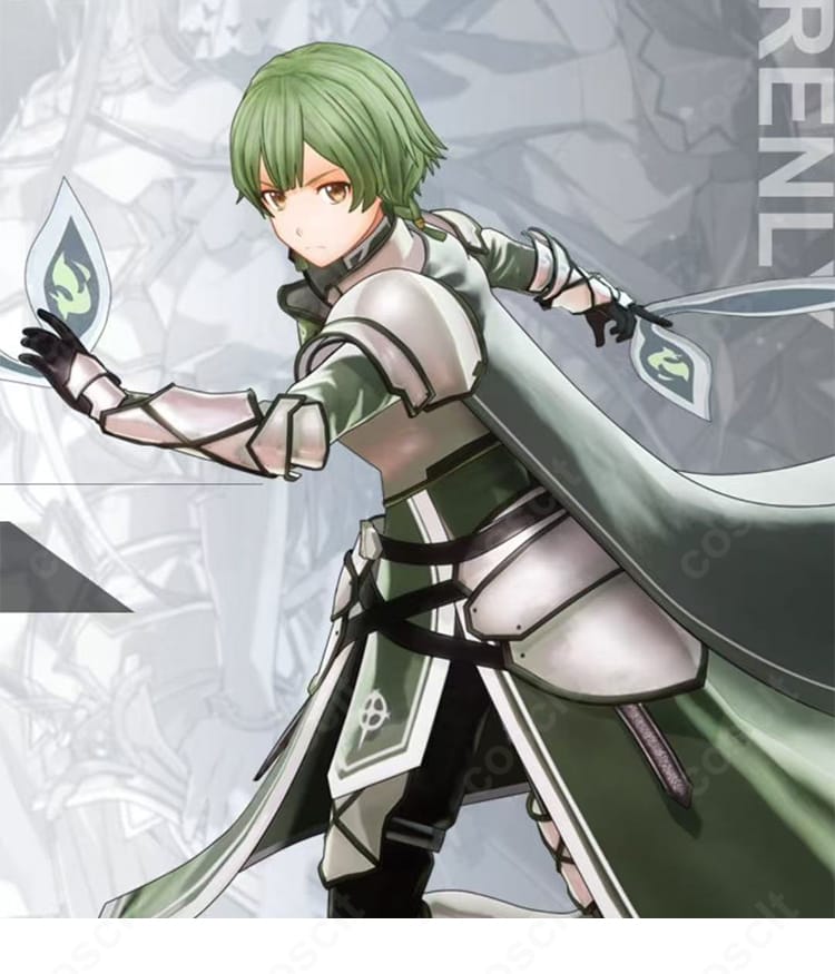 レンリ整合騎士の鎧パーツとマントの質感ディテール。マットなアーマーと発色の良い布地、固定ポイントの構造が分かる近接カット。