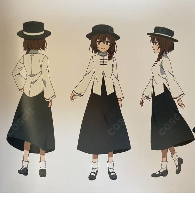 東方Project 宇佐見蓮子 秘封倶楽部制服のコスプレ衣装一式（帽子・トップス・スカート・髪飾り）を着用した全身イメージ画像