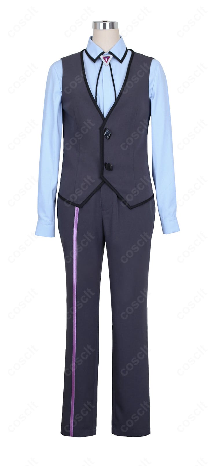 インナーベストの装飾ディテール。前立てとエッジの配色がわかる接写