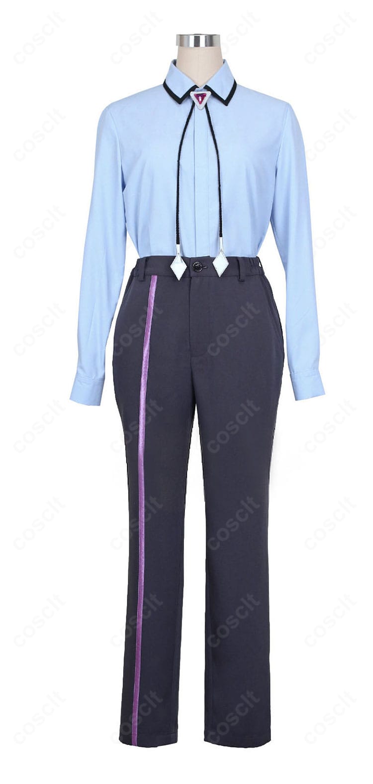 インナー上衣とズボン正面の細部。配色バランスとフィット感の確認用