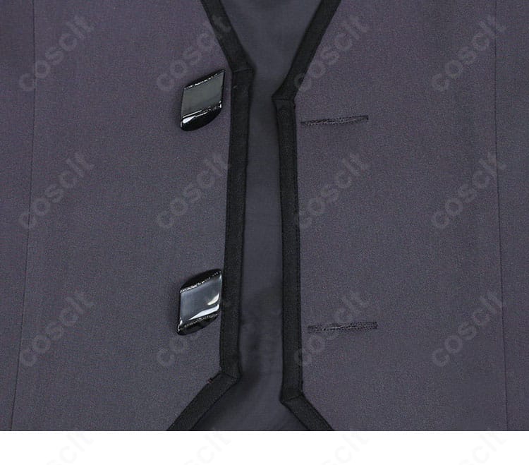 インナーベストの前立てとボタン装飾。質感が分かるクローズアップ