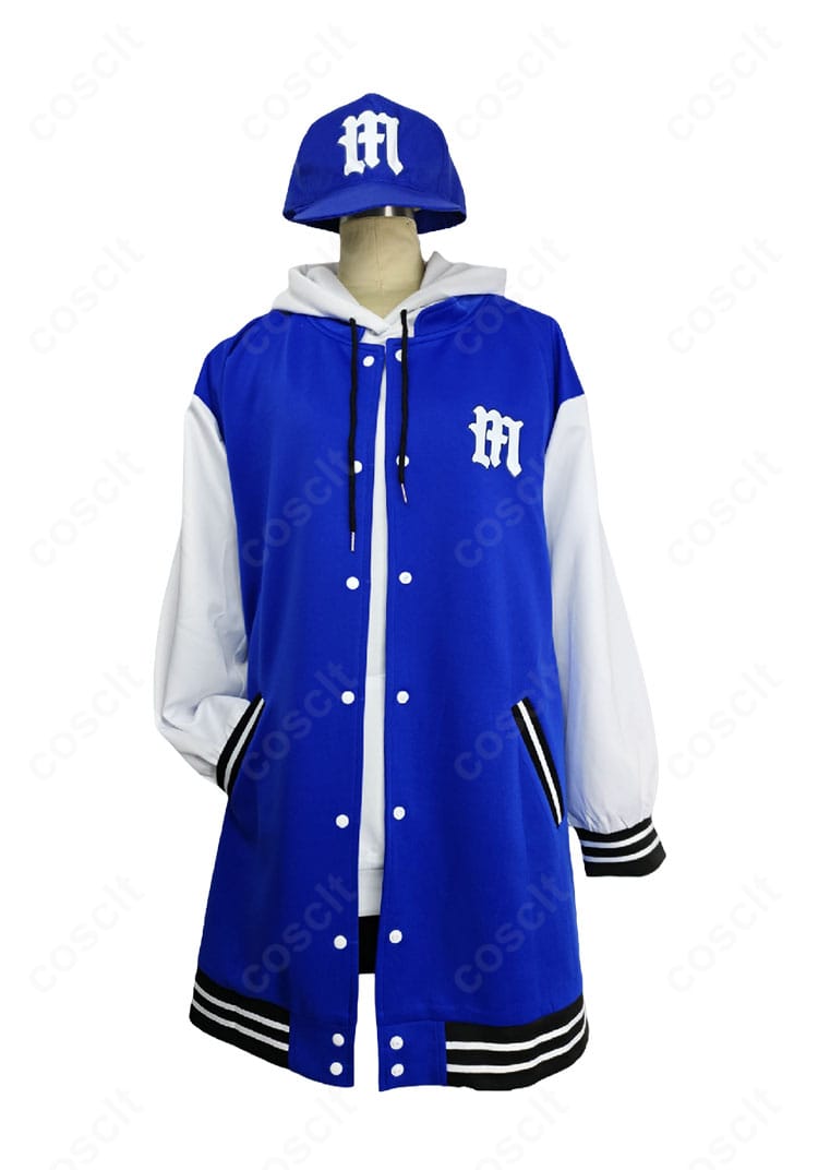 野正レイ コスプレ衣装のコート・パーカー正面全景。シルエットと配色の確認用