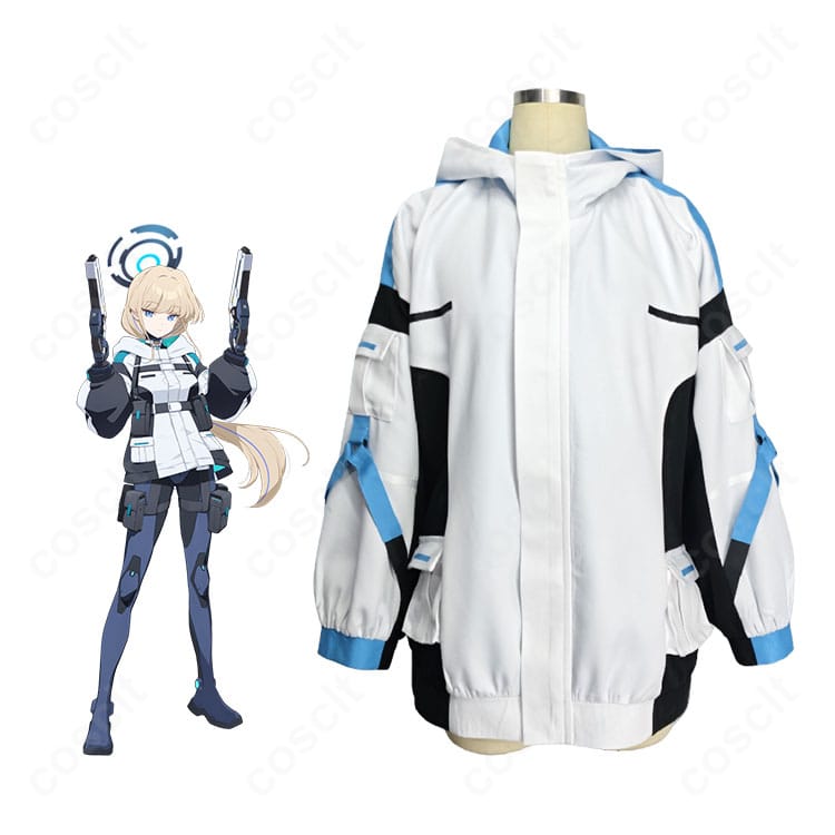 飛鳥馬トキ 臨戦コスプレ一式の着用イメージ。ハリ感あるコートとベルト、ウエスト・レッグポーチの配置が分かる全身カット