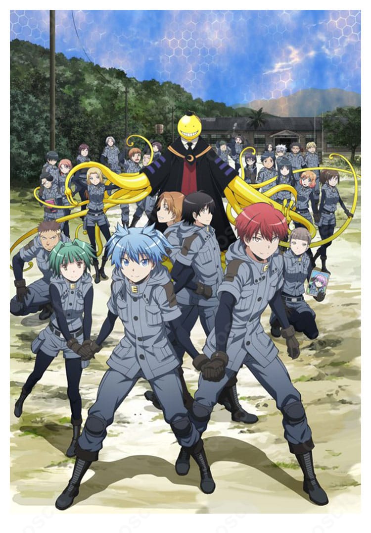 潮田渚／赤羽業の超体育着コスプレを着用した全身イメージ。コート・ズボン・インナーにニーパッドと手袋が揃った再現カット