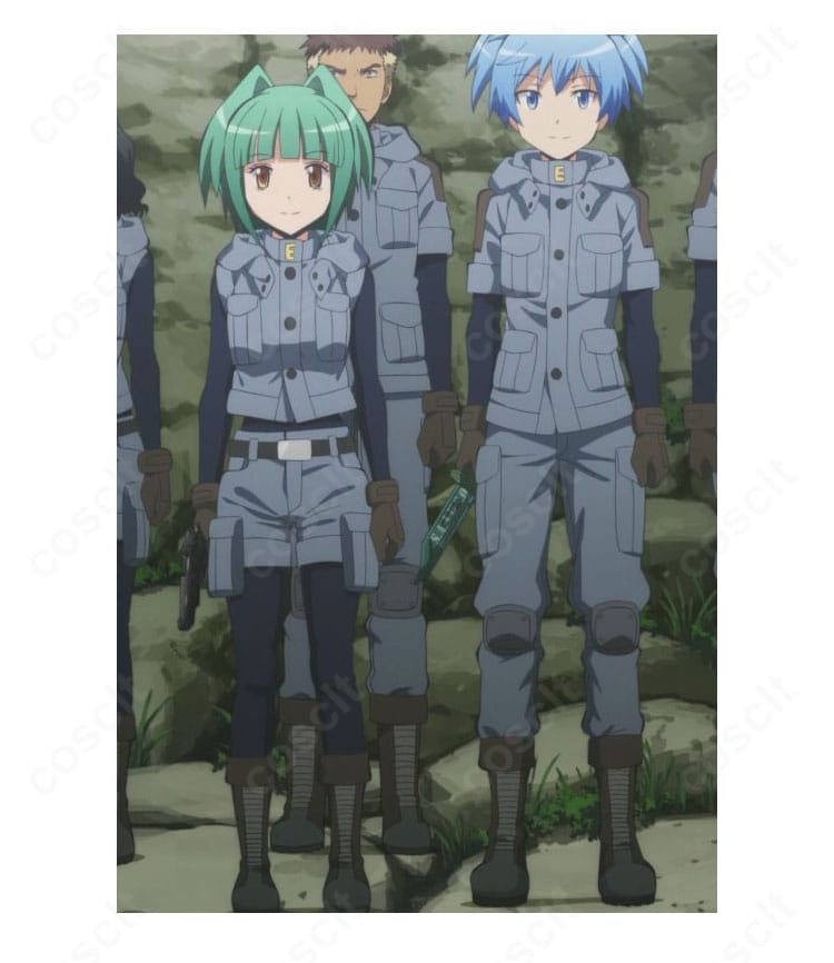 暗殺教室 茅野カエデ 超体育着コスプレ衣装 全身フロントショット|白ラインと美シルエットが分かる構図