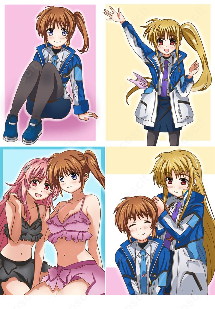 フェイト・T・ハラオウン コスプレ衣装の生地と縫製ディテール接写。コートの端処理とネクタイ結び目、スカートのプリーツが確認できる