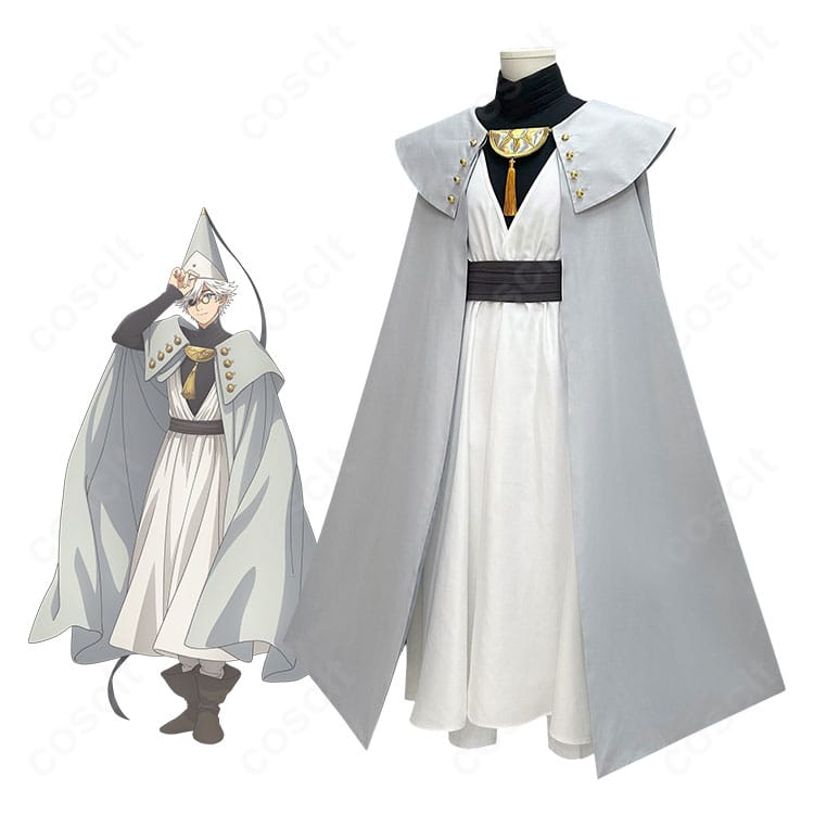 キーフリー(とんがり帽子のアトリエ)の魔法使い衣装を着用した全身イメージ。帽子とメガネ、小物まで再現。