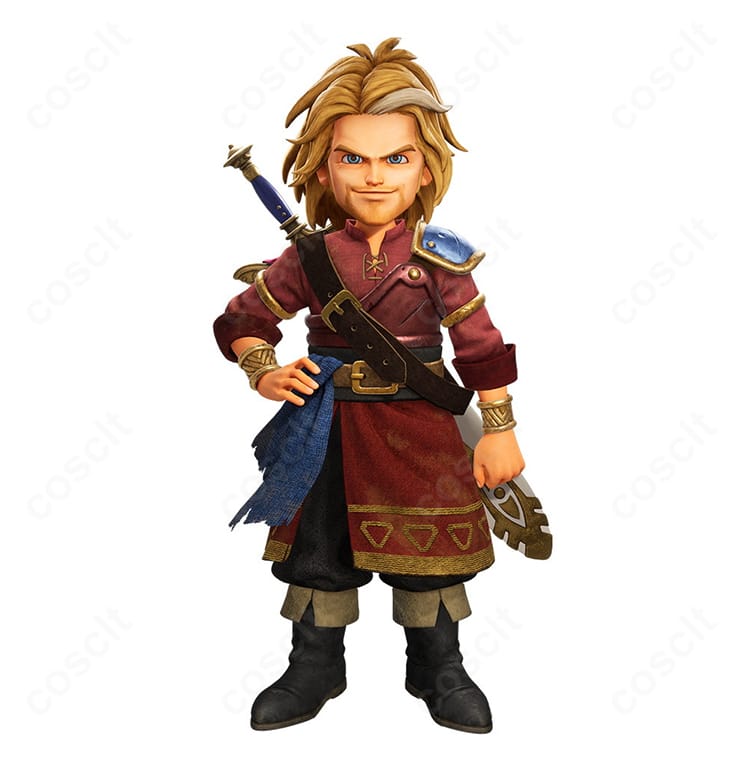 キーファ リイマジンド大人版のアーマー調コスプレ衣装を全身で写した商品画像（ハリ感ある生地とクールなシルエットが強調）