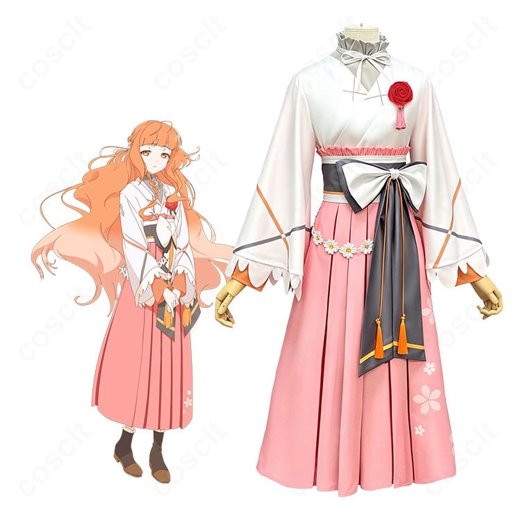 春夏秋冬代行者 春の舞・花葉雛菊の上品な和風ドレスを着用したコスプレ衣装イメージ