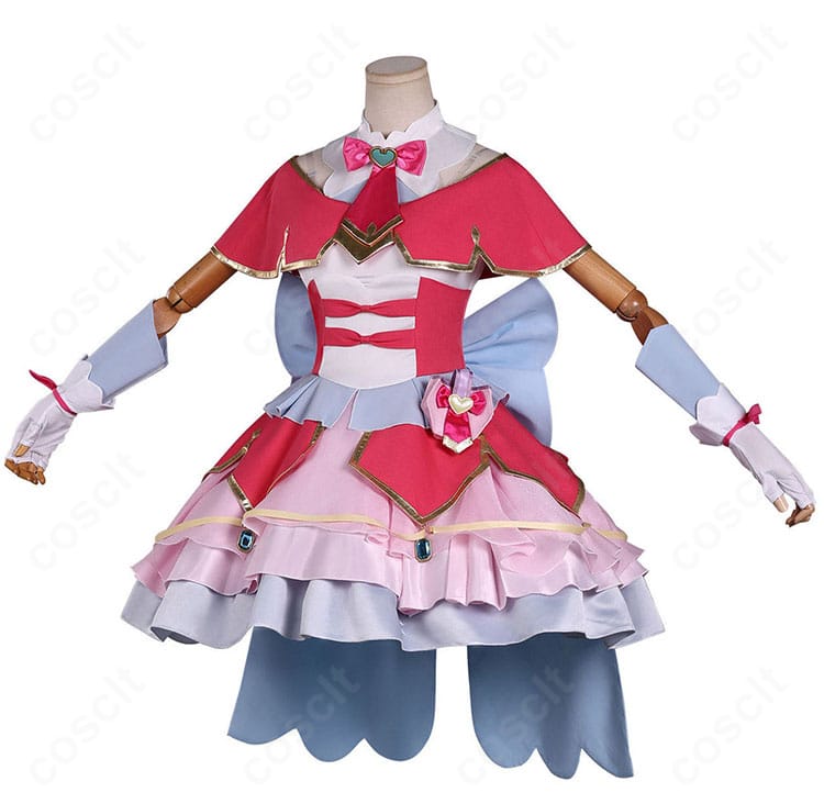 キュアミスティック変身後ドレスの側面シルエット(スカートのハリ感)