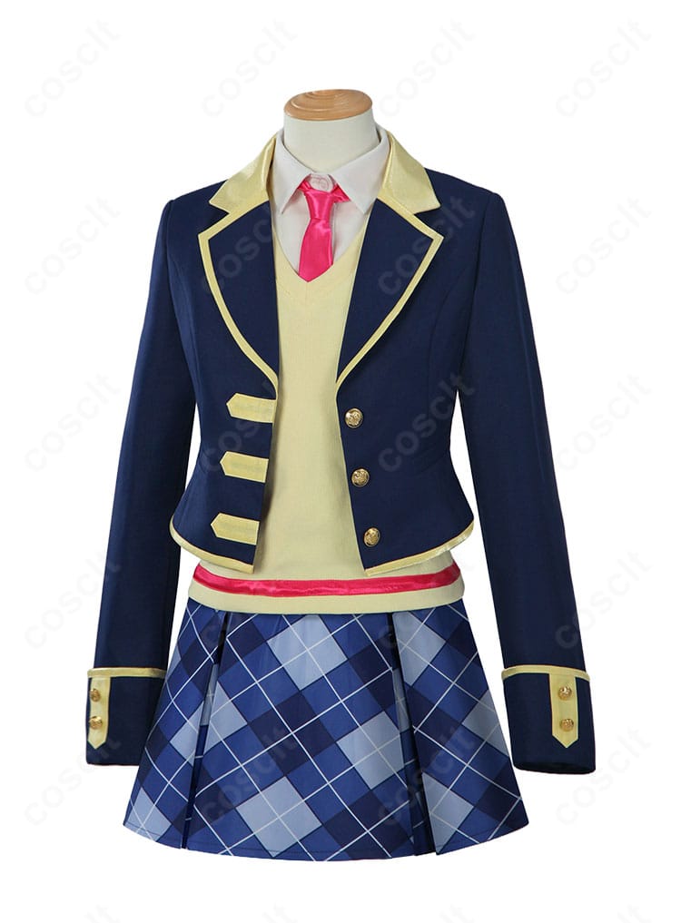プリパラ パプリカ学園 冬制服コスプレの正面全体(ブレザー・シャツ・スカート・ネクタイ)