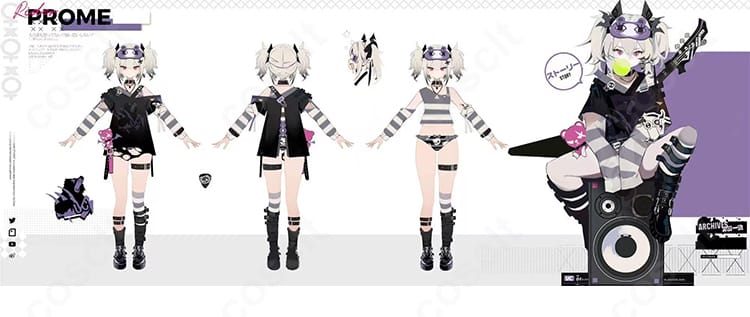 コスプレ衣装の装飾と縫製ディテールの近接画像。バイカラー切り替えや金具パーツ、補強ステッチの質感が分かるカット