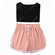 軽やかで動きやすい私服風コスプレ上下セット。通気性◎で撮影や宅コスに快適 - 3枚目の画像（サムネイル）