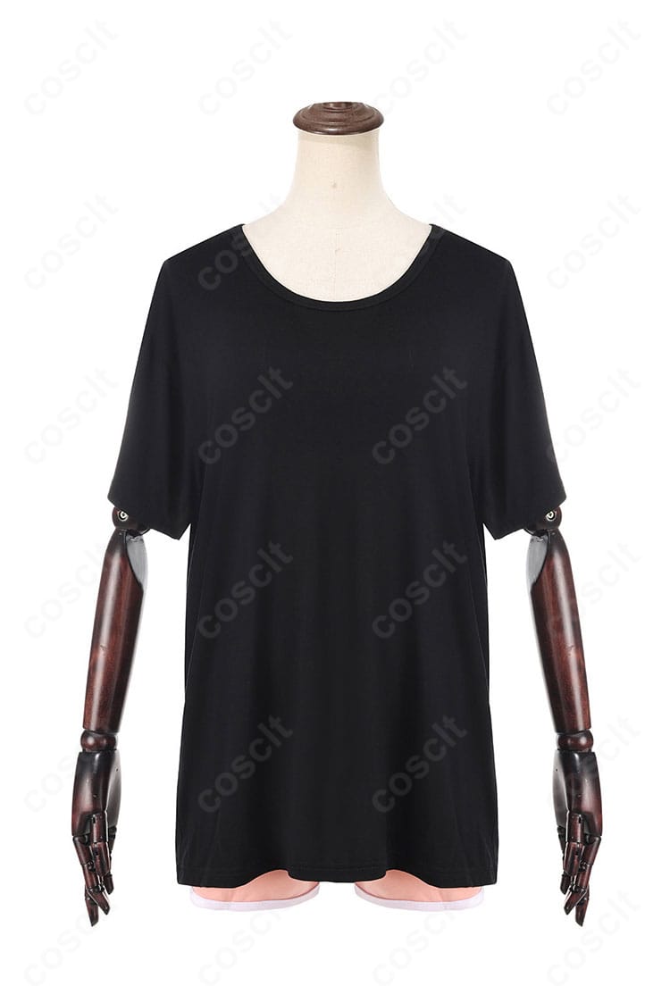 Tシャツ＆ショートパンツ上下セットの正面全体カット（私服風ルームウェア）