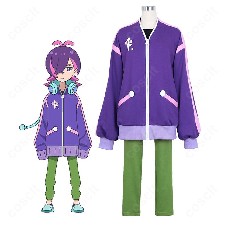ドットのコスプレ衣装を着用したキャラクター全身イメージ