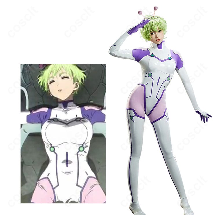 ダンダダンのバモラ戦闘服コスプレ一式を着用した全身イメージ