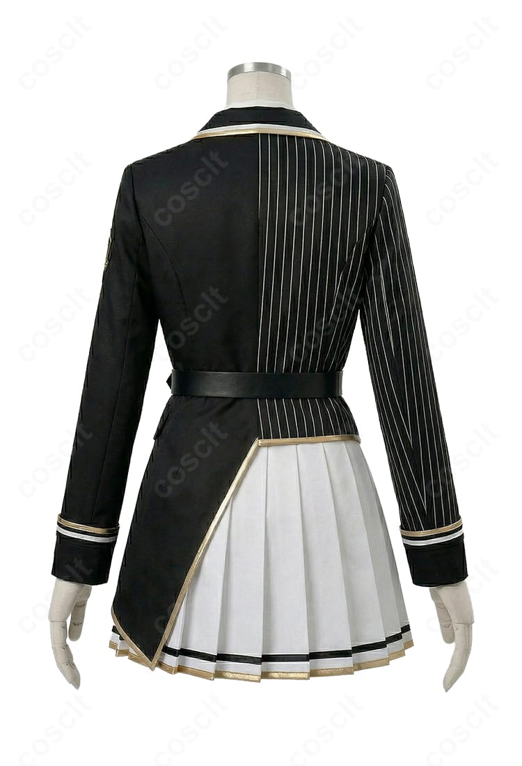 獅白ぼたん 新衣装 制服Ver コスプレ衣装の背面全体像（コートとスカートのライン）