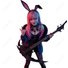 ホロライブ 森カリオペ バニー風コスプレ 衣装一式 高再現で撮影映え、イベントも着替えラク - 2枚目の画像（サムネイル）