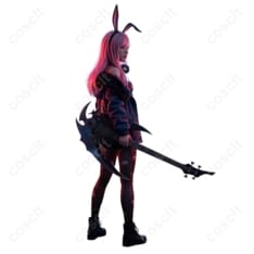 ホロライブ 森カリオペ バニー風コスプレ 衣装一式 高再現で撮影映え、イベントも着替えラク - 3枚目の画像（サムネイル）