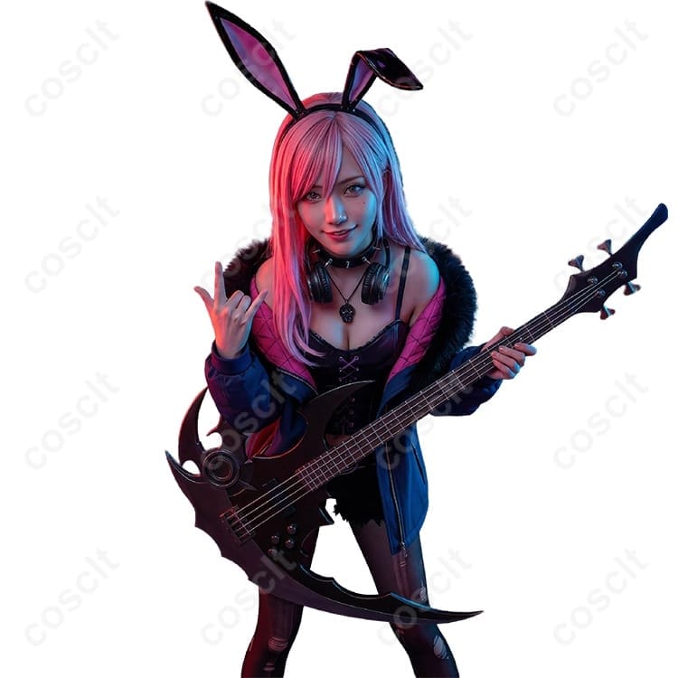ホロライブ 森カリオペ バニー風コスプレ 衣装一式 高再現で撮影映え、イベントも着替えラク - 2枚目の画像