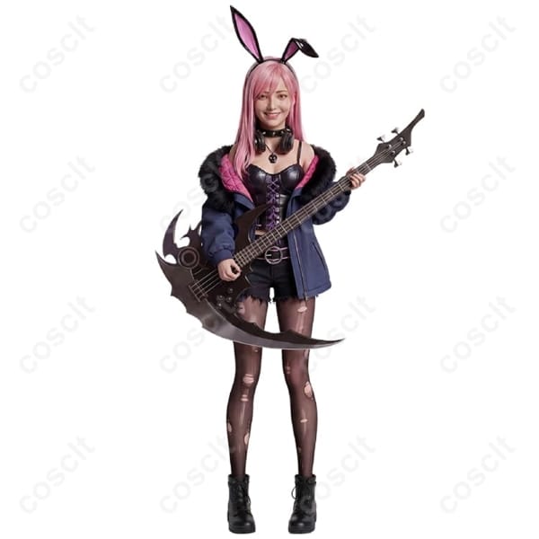 ホロライブ 森カリオペ バニー風コスプレ 衣装一式 高再現で撮影映え、イベントも着替えラク