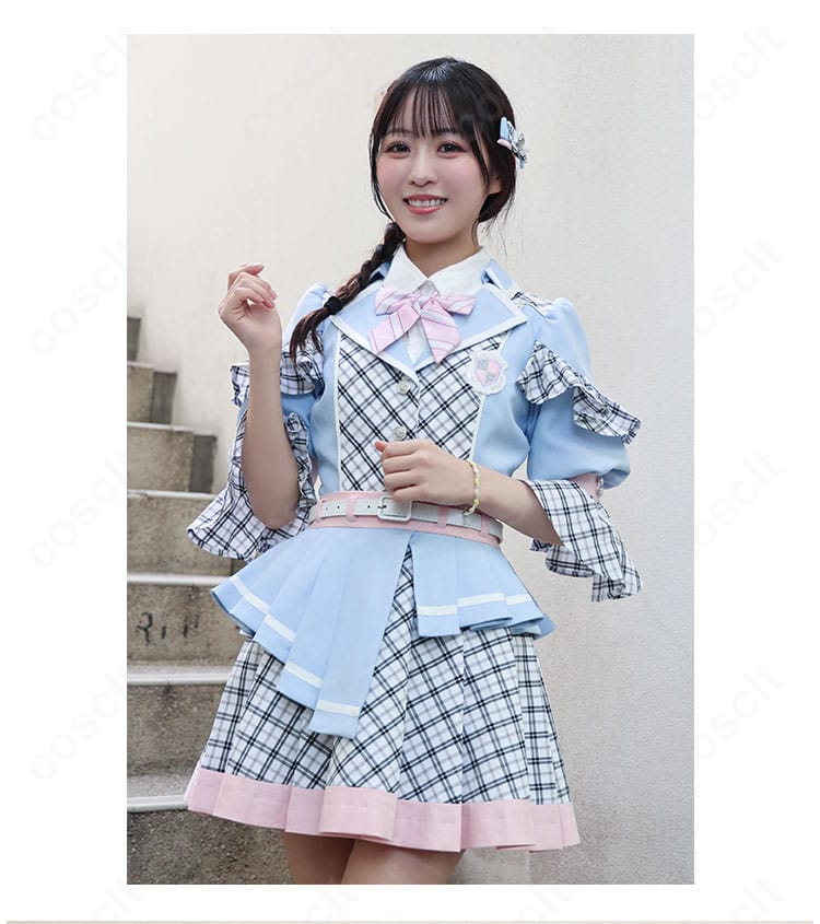 α+(アルファプラス) 青春のエフェクトのステージ衣装コスプレ、全身正面デザイン